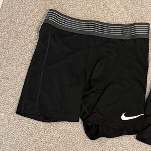 Nike Black Shorts with Gray Stripes